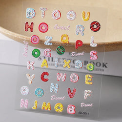 1Sheet Valentine's Day Decals 5D Nail Art Stickers Heart Self-Adhesive Slider Love Letters DIY Manicure Accessories "Dopamine" % (ONLINE ORDER ONLY)