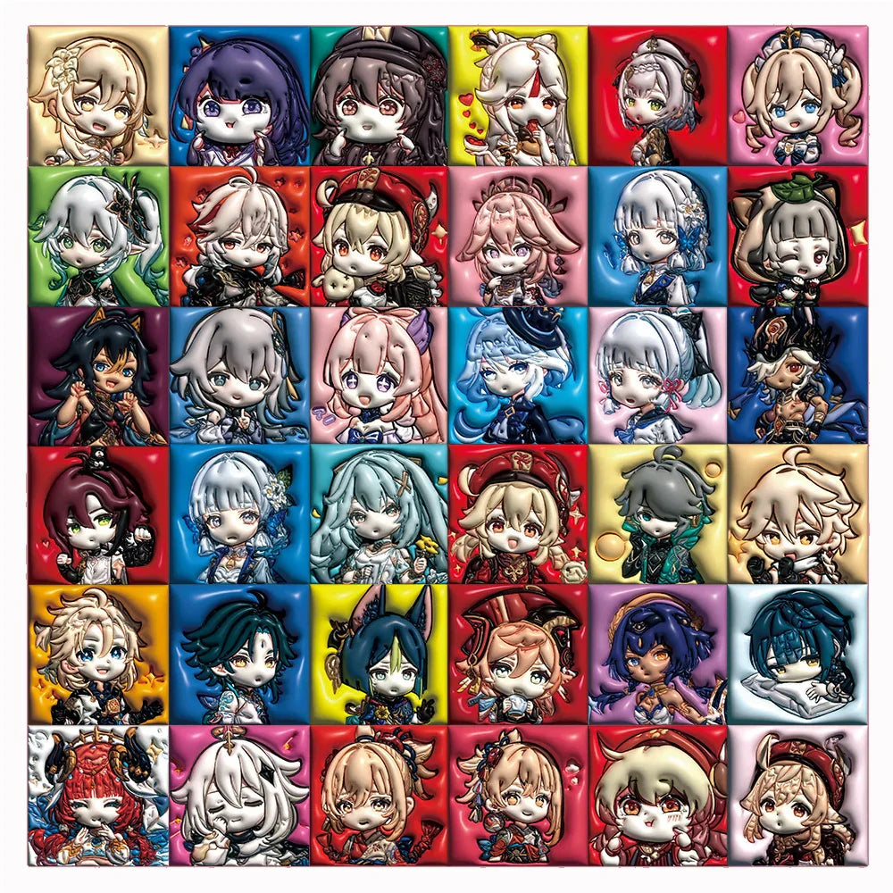 Genshin Impact 3D Anime Stickers Set - Laptop, Phone, Notebook, Suitcase Decoration (Online Order Only)