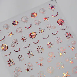 Shiny Laser Constellation Totem Pink Blue Gold Silver Shell Starfish Moon Star 3D Self Adhesive Nail Art Sticker Manicure Decals (ONLINE ORDER ONLY)
