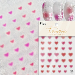 Flat Small Pink Brown Halo Dyeing Love Heart Geometric Leopard Shiny Jelly Chic Embossed Relief Nail Art Stickers Manicure Decal (Online Order Only)