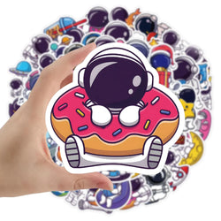 10/62PCS Exquisite Cute Cartoon Astronaut Stickers Laptop Computer Tablet Cup Notebook Phone Vinyl Decal for Kids Toy Gift (ONLINE ORDER ONLY)