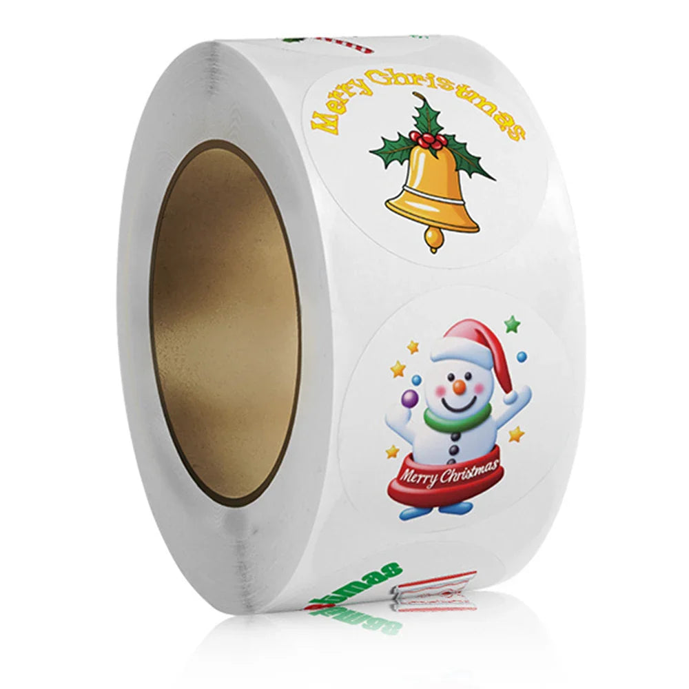 100-500pcs Cartoon Merry Christmas Sticker Santa Claus Tree Paper Label New Year Cute Snowman Stationery Stickers For Kids Gift (ONLINE ORDER ONLY)