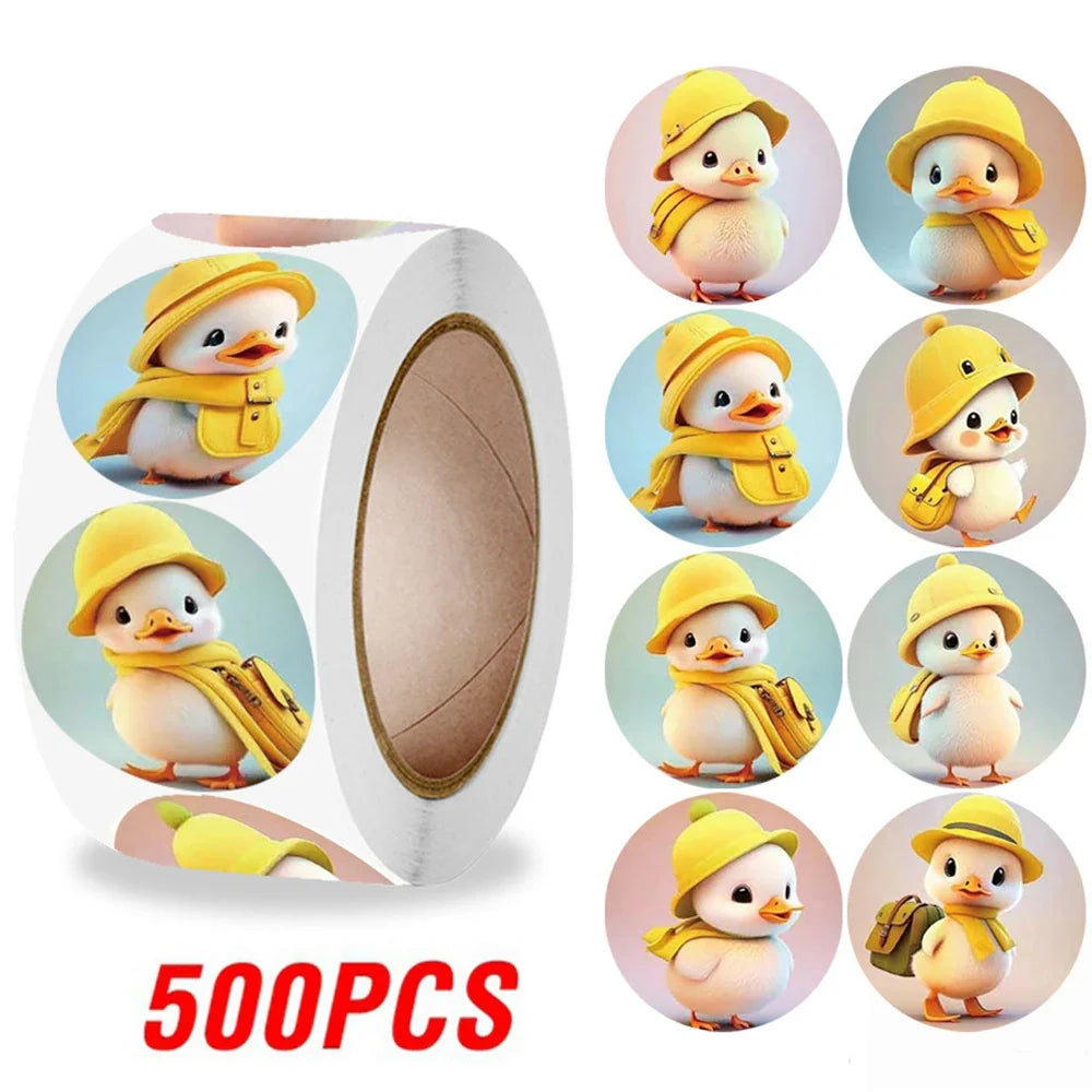 100-500pcs Lovely Duck Stickers Reward Self Adhesive Seal Lables For Scrapbooking Cards Handmadek,  Stationery Stickers (ONLINE ORDER ONLY)