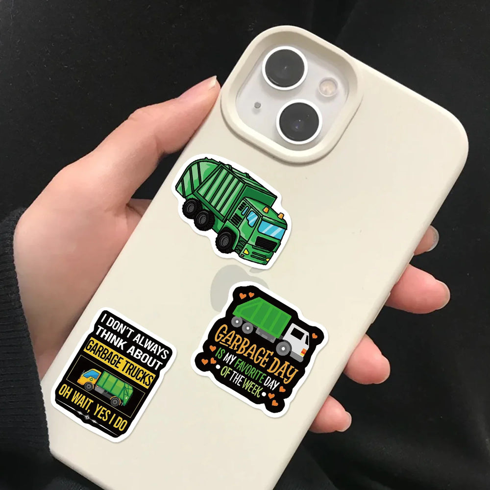 50PCS Green Garbage Truck Stickers For Suitcase Skateboard Laptop Luggage Phone Car Styling DIY Decal Sticker (ONLINE ORDER ONLY)