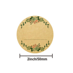 Kraft Paper Flowers Thank You Label Stickers For Gift Card Package Party Wrapping Baking Small Business Wedding Decor 2 inch/5cm (ONLINE ORDER ONLY)