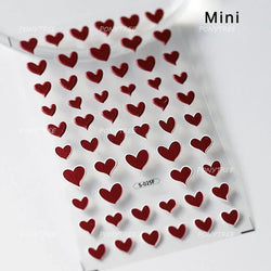 Mini Love Heart Arc Curved Line French Style Minimalist Colourful Self-adhesive Nail Art Decorations Stickers Manicure Decals (Online Order Only)
