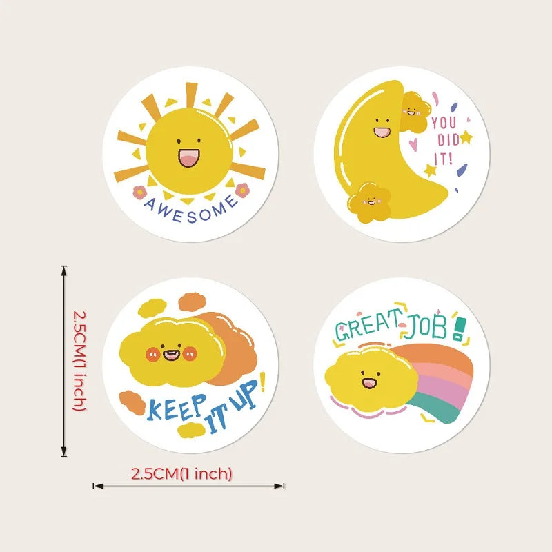 100-500PCS  Children's Stickers New Cartoon Rolling Packaging Stickers Photocard Decor Labels for Kids Package  home made (Online Order Only)