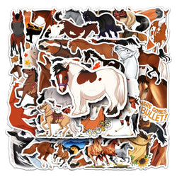 50Pcs Horse Cartoon Waterproof Vinyl Stickers for Skateboard Snowboard (ONLINE ORDER ONLY)