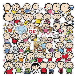 Minna No Tabo Cartoon Stickers for Luggage, Water Cup, Phone, Laptop, Car, Scooter, Refrigerator - 50pcs (Online Order Only)