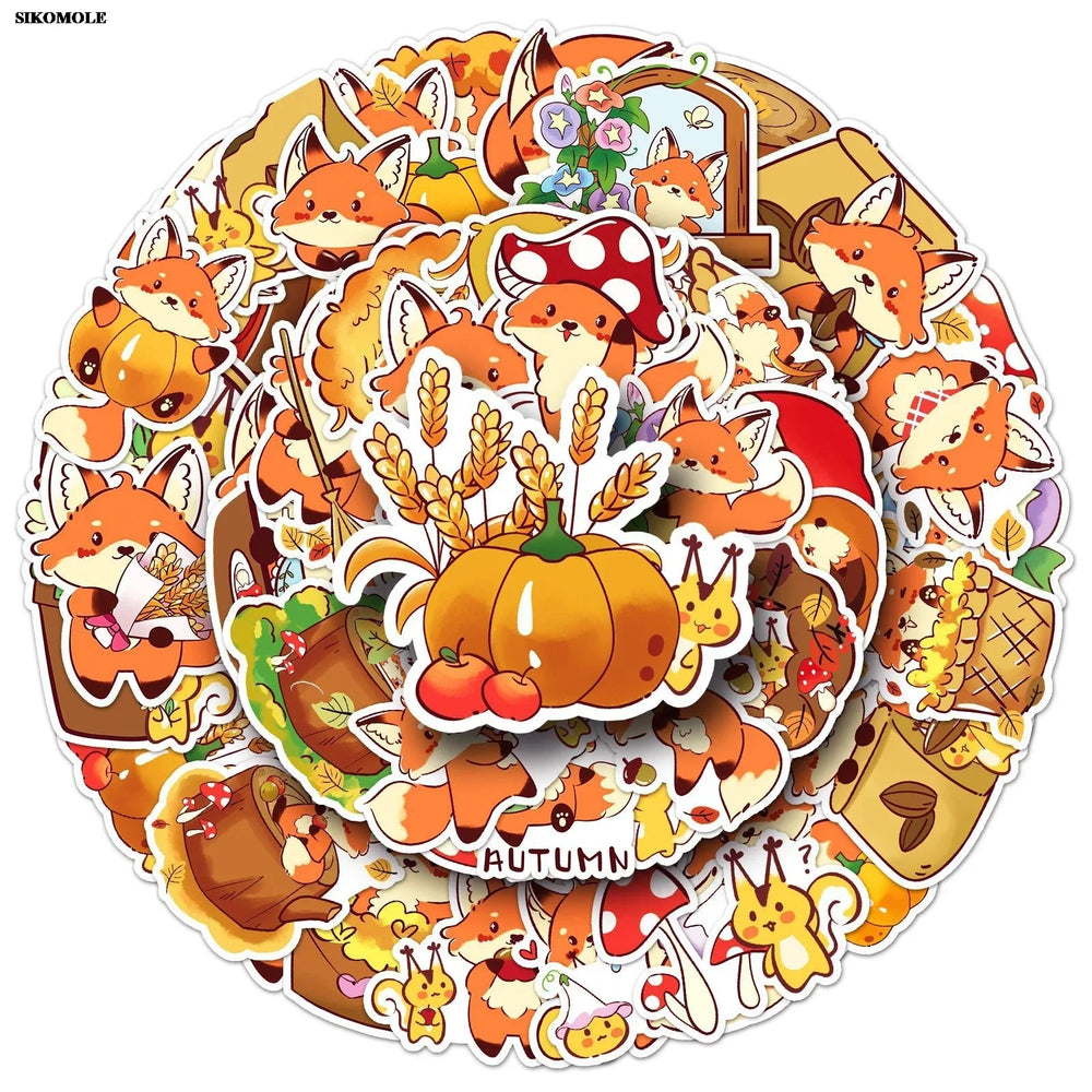 Cartoon Fox Stickers Pack - DIY Laptop Luggage Notebook Decals (ONLINE ORDER ONLY)