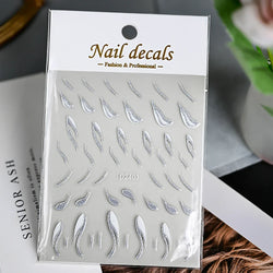 1Pc Red Pink White Heart Bow Nail Art Stickers with Glitter Sequins 5D Self Adhesive Nail Decorations Slider Decals DIY Manicure (ONLINE ORDER ONLY)