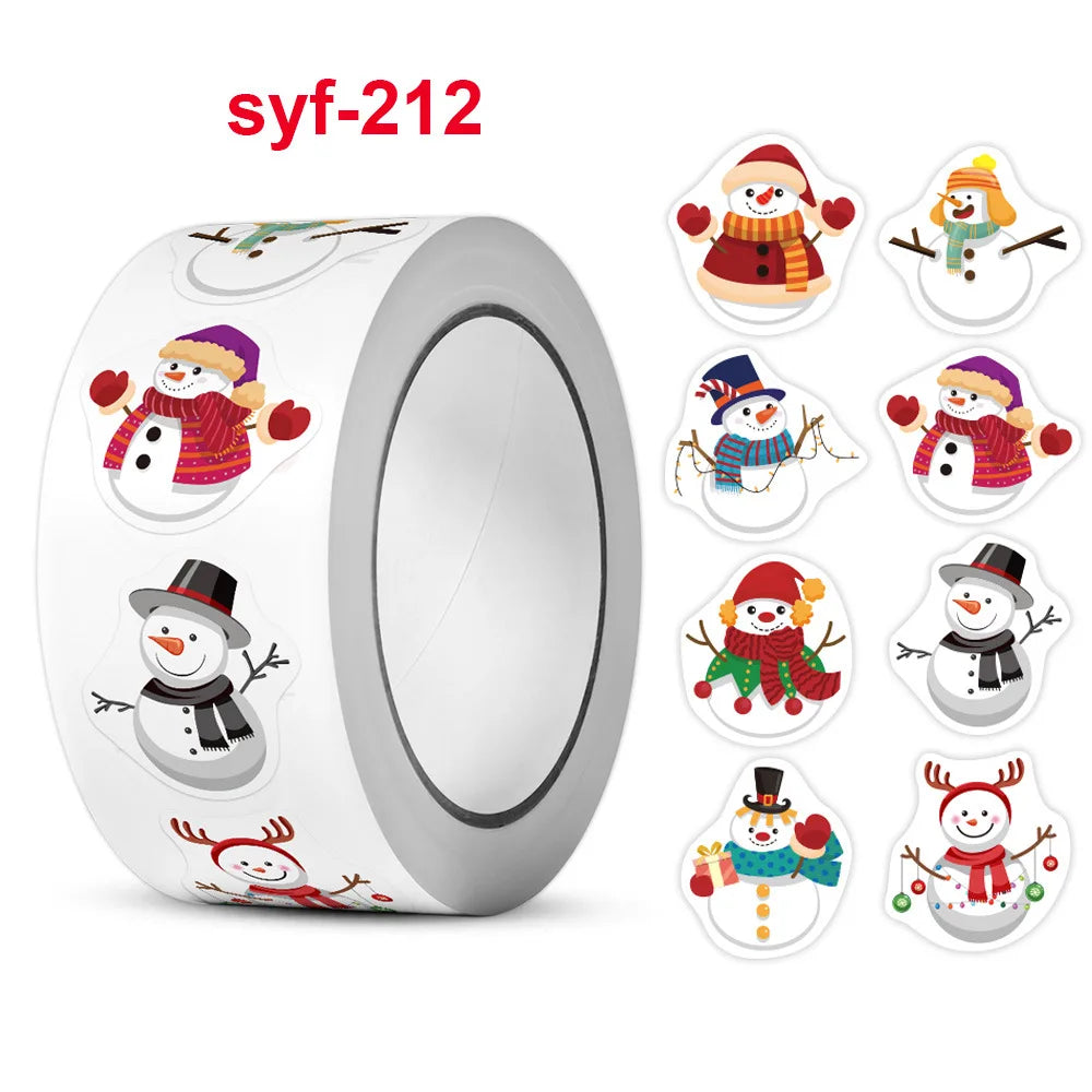50-500PCS New Merry Christmas Stickers Children Stickers Cute Kawaii Cartoon Packaging Stickers Photocard Decor Lables for Kid (ONLINE ORDER ONLY)