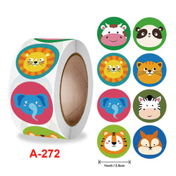 500Pcs Children's Cartoon Animal Stickers Baby Stickers Kindergarten Inspirational Little Red Flower Reward Roll Stickers (Online Order Only)