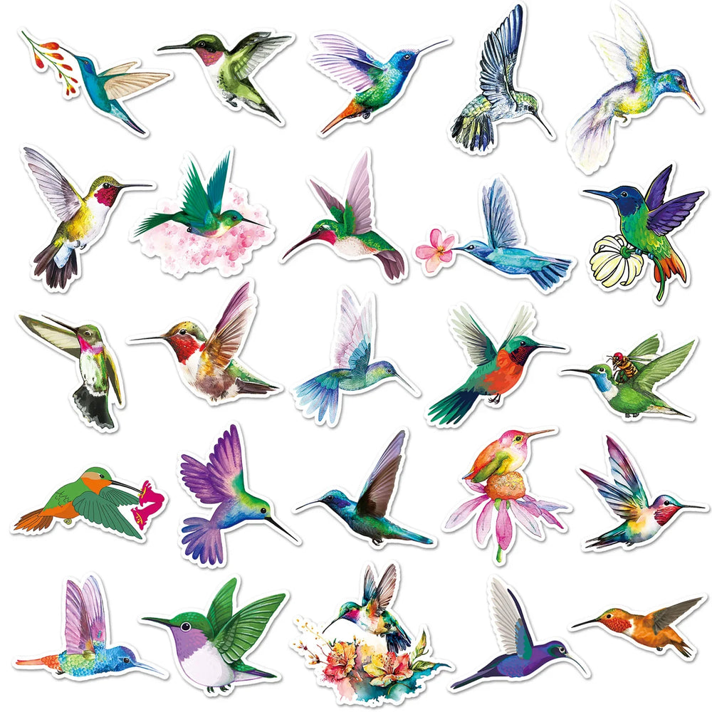 10/30/50PCS Hummingbirdr Cartoon Stickers Funny Animal Graffiti Sticker DIY Luggage Laptop Car Bike Skateboard Decals Kids Toy (ONLINE ORDER ONLY)