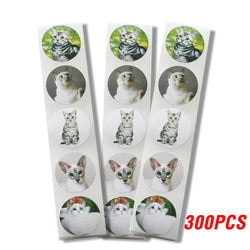 100-500pcs Creative Animals Cat Stickers 1inch Labels Reward Sticker For School Teacher Kids Smile Stationery Sticker (ONLINE ORDER ONLY)