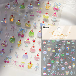 Sweet Cookies Biscuit Snack Delicious Doughnut Savoury Food Bicky Croissant Cheese Pudding Baguette Chic Nail Art Stickers Decal (ONLINE ORDER ONLY)