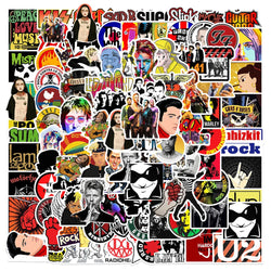 10/30/50/100PCS Popular Rock Roll Music Band Graffiti Stickers Punk Decals Guitar Motorcycle Skateboard Waterproof Cool Sticker (Online Order Only)