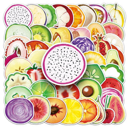 50Pcs Cute Fruit Cartoon Waterproof Vinyl Stickers for Skateboard Snowboard (Online Order Only)