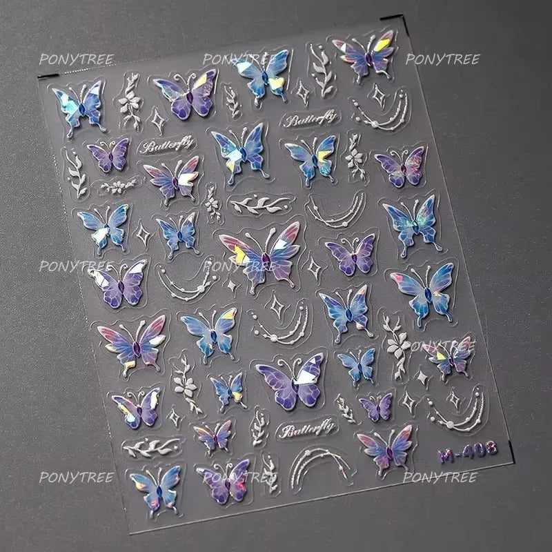 Black White Pearl Lace Butterfly Cross Retro Figure Flower Symmetric Self Adhesive Nail Art Stickers  Manicure Decals Wholesale (ONLINE ORDER ONLY)