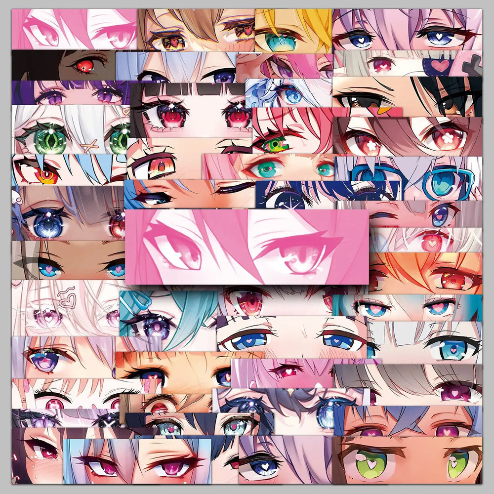 50pcs 2D Animation Eye Graffiti Wall Stickers DIY Pack Wholesale (Online Order Only)