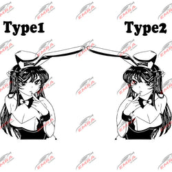 Anime Sticker Rabbit Girl For Car Stickers Decoration Window Door Rear Windshield External Accessories Die Cutting Vinyl Decals (ONLINE ORDER ONLY)