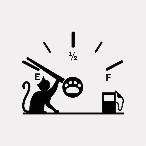 Cute Cat Full Gas Gauge Sticker for Car Fuel Tank Cap Door Decoration Exterior Accessories Outdoor Stickers Pvc Vinyl Decals (ONLINE ORDER ONLY)