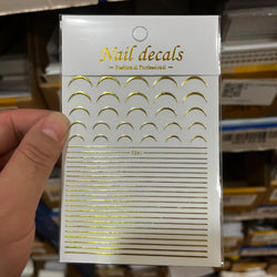 1Pc Laser Silver Gold Lines Stripe Nail Sticker Metal Strip Luxury Nails Slider Self Adhesive Slider Papers Transfer Stickers *& (Online Order Only)