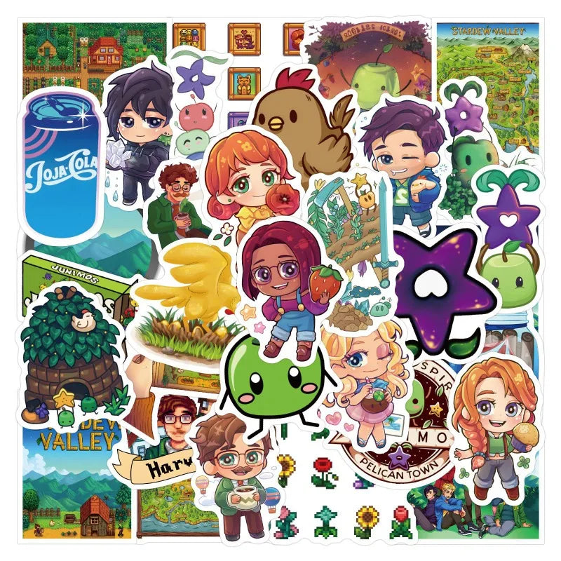 Stardew Valley Sticker Pack (50pcs) for Luggage, Water Bottles, Phones, Laptops, Scooters, Fridges (Online Order Only)