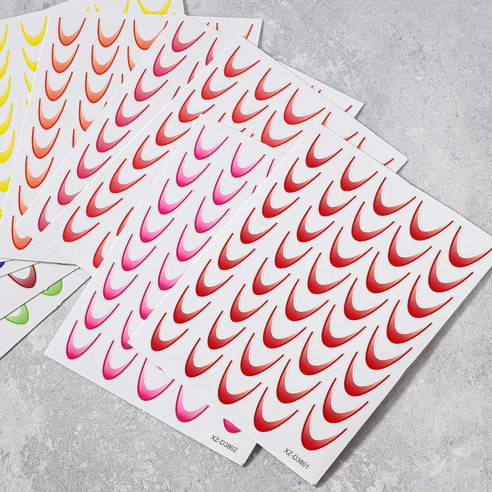 9/18pcs Gradient Color Line Design Nail Art Stickers 3D Dopamine Y2K French Nail Decals Self-Adhesive Ombre Manicure Decor Foils (Online Order Only)
