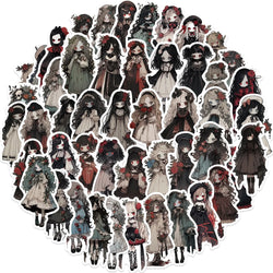 Vampire Girl Stickers 50Pcs Horror Anime Decals Waterproof for Laptop Luggage Skateboard (Online Order Only)