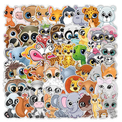 Cartoon Animal Stickers for Luggage, Water Bottle, Phone, Laptop, Guitar, Scrapbook, Notebook - 10/25/50pcs (Online Order Only)
