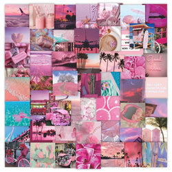 Pink Beach Aesthetic Stickers for Phone Laptop Skateboard Luggage Fridge Car (ONLINE ORDER ONLY)