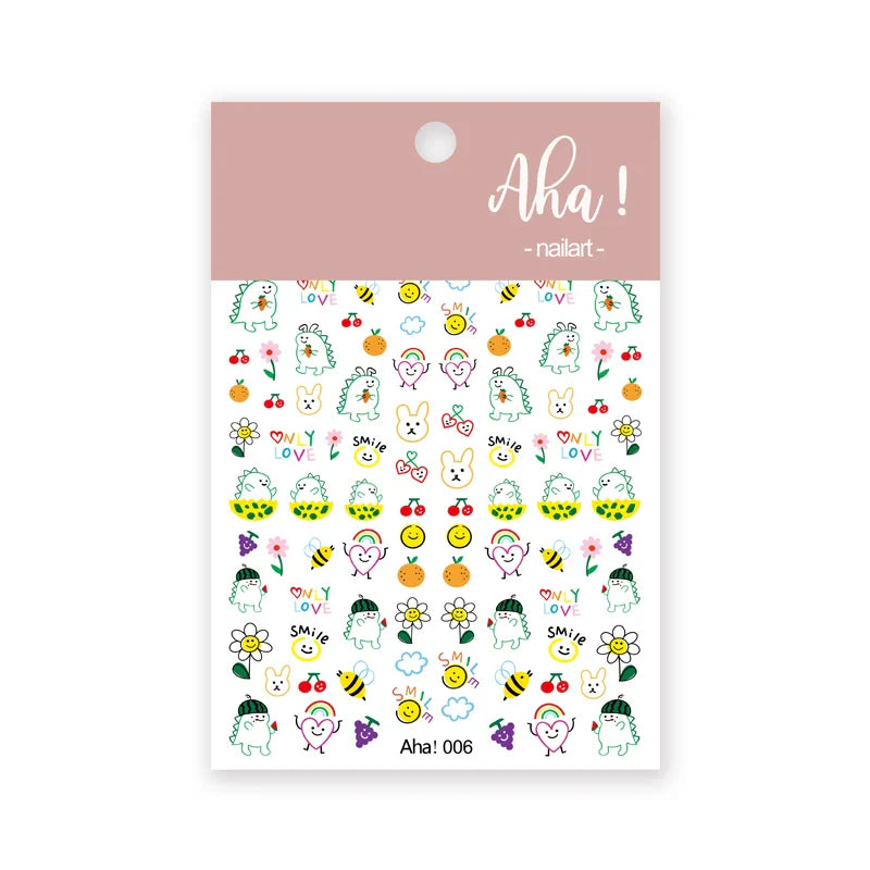 1pc Cute White Cloud Nail Stickers Ultra Thin Nail Art Stickers Self Adhesive Decals Star Moon/Flower/Clouds Kawaii Nail Decals (Online Order Only)