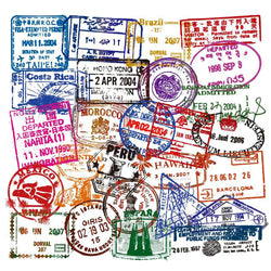 10/30/50PCS Retro Transparent Postmark Stickers DIY Travel Luggage Suitcase Guitar Laptop Waterproof Cool Car Stickers Kid Toy (ONLINE ORDER ONLY)