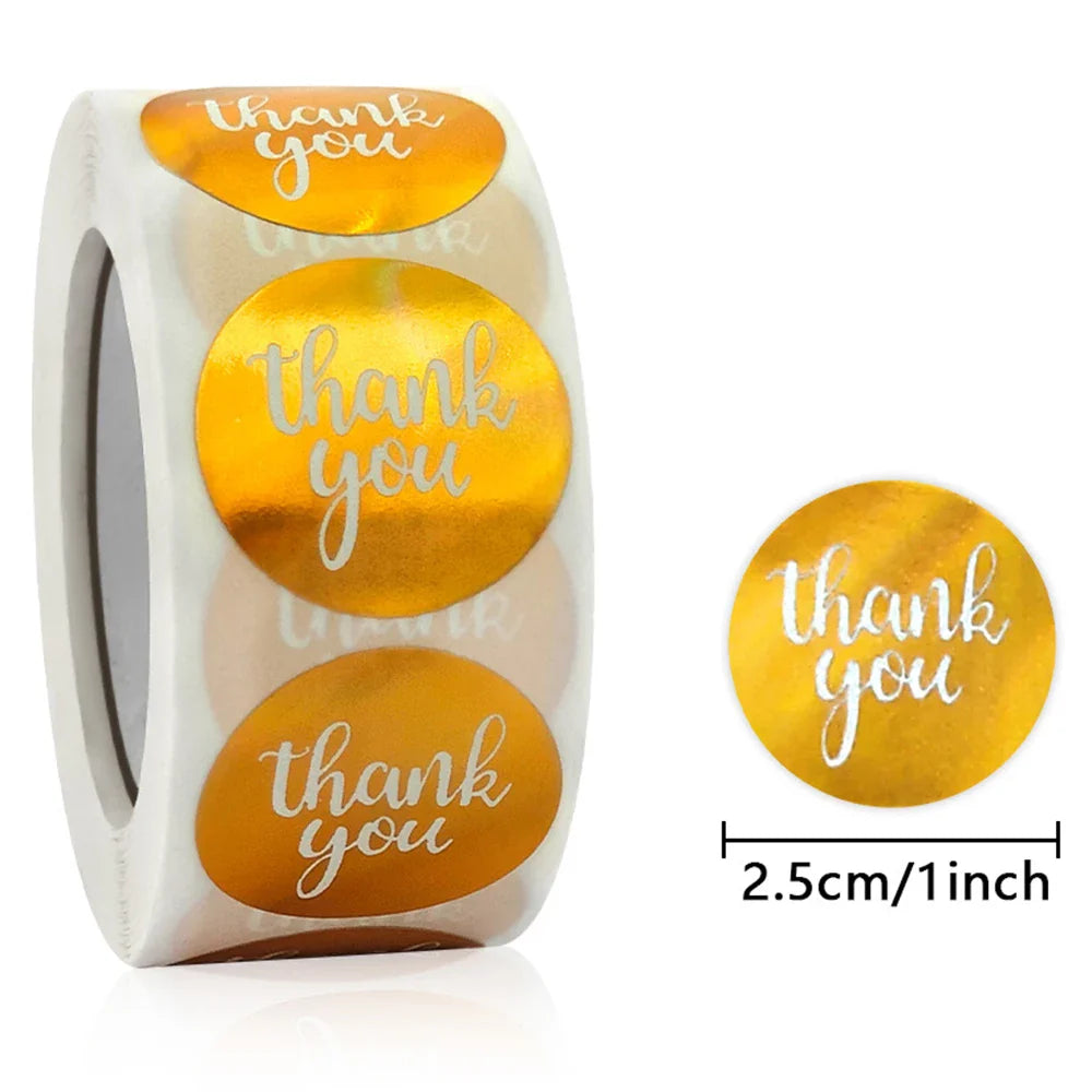 100-500pcs Color Thank You Stickers Bake Decoration Sticker Wedding Birthday Party Gift Wrapper Sealing Labels (ONLINE ORDER ONLY)