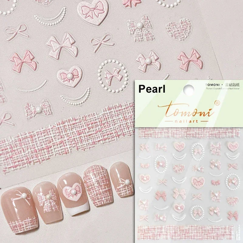 Retro Rose Gold Photo Frame Dried Flower Delicate Totem 3D Self Adhesive Nail Art Stickers 5D Shiny Rhinestone Manicure Decals (ONLINE ORDER ONLY)
