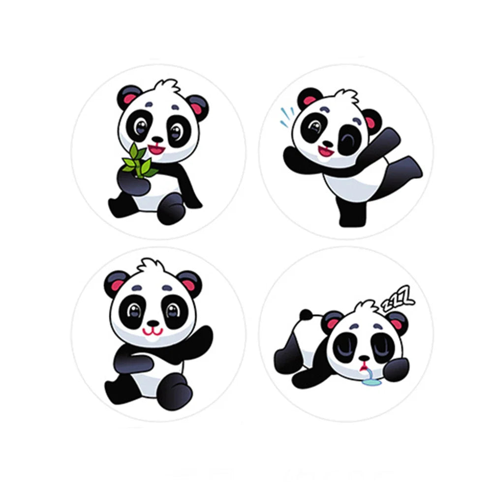 100-500pcs Cute Panda Animals Stickers for Kids School Encouragement Students Games Toy Reward Labels Stationery Stickers (ONLINE ORDER ONLY)
