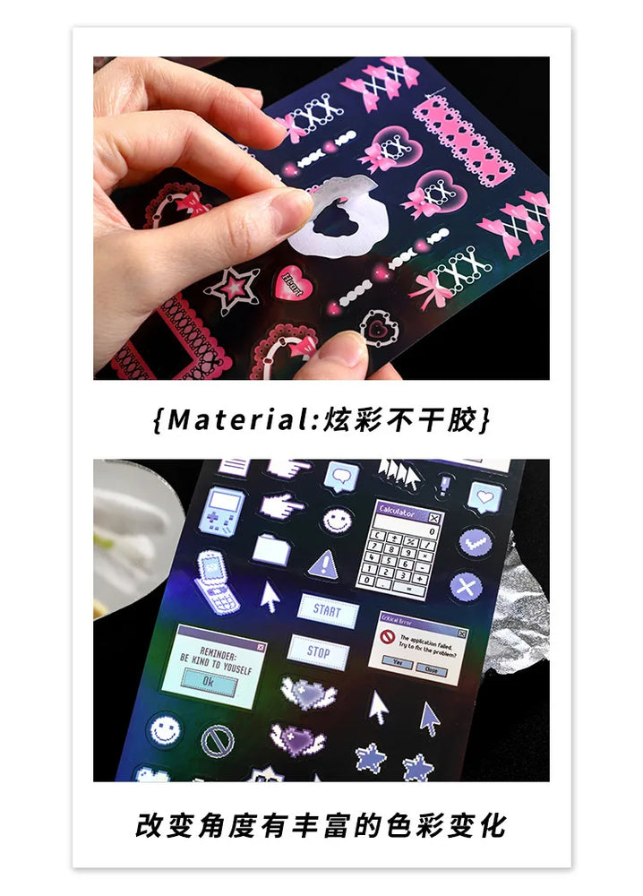 Korea Ins Sweet Love Chain Dialog Decorative Stickers Hand Account Idol Card DIY Material Sticker Personalized Kawaii Stationery (ONLINE ORDER ONLY)
