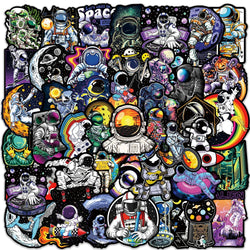 Outer Space Astronaut Stickers Waterproof Decals for Phone, Skateboard, Fridge, Suitcase - 10/30/50pcs (Online Order Only)