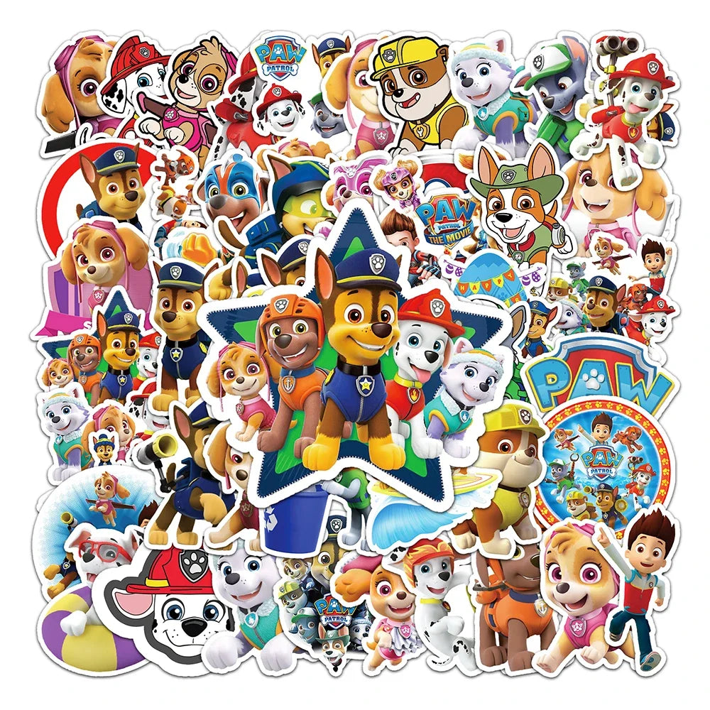 10/30/50PCS Cool Cute PAW Patrol Stickers PVC Decal Decoration Phone Skateboard Luggage Fridge Graffiti Sticker Toy Gift for Kid (ONLINE ORDER ONLY)