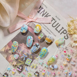 Summer Beach Bikini Watermelon Hat Sandals Ice Cream Shell Conch Starfish Cat Duck Nail Art Decoration Stickers Manicure Decals (ONLINE ORDER ONLY)