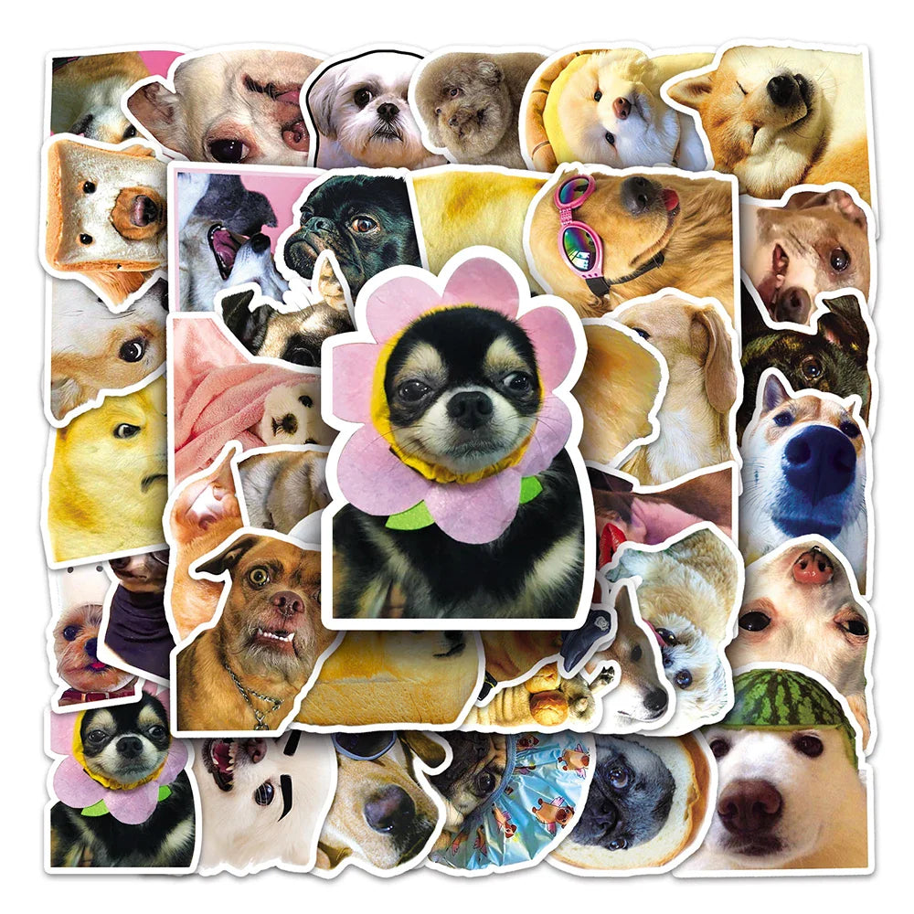 10/30/50PCS Cute Dog Caroon Stickers Decals Kids Toy Waterproof Laptop Luggage Notebook Fridge Guitar Helmet Funny Children Gift (ONLINE ORDER ONLY)