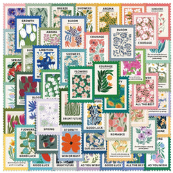 50PCS Retro Flower Stickers for Journals, Planners, Crafts, Scrapbooking (ONLINE ORDER ONLY)