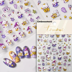 Cat Eye Shiny Blue Purple Spider Cross Love Heart Star Snake Web Jelly Thrilling Nail Art Stickers Manicure Decals Halloween (ONLINE ORDER ONLY)