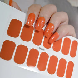 14Tips Solid Color Stickers Nail Art Supplies European & American Simple Decals Oil Film Decals Press on Nails Stickers Designer (ONLINE ORDER ONLY)