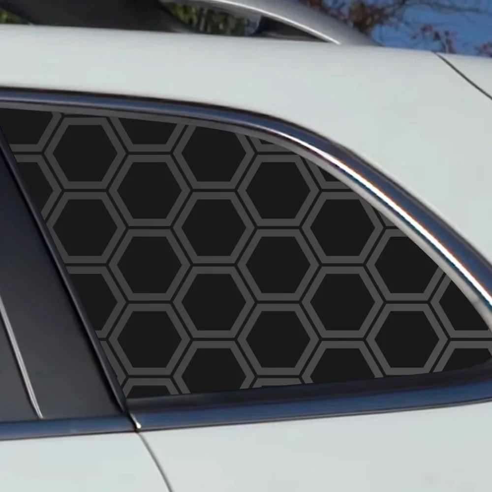 Honeycomb Hexagon Car Sticker for Triangular Window Decoration Universal All Vehicles Accessories PVC Waterproof Vinyl Decal (ONLINE ORDER ONLY)