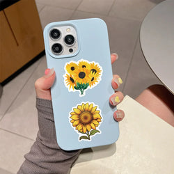 10/30/55PCS SunFlower Stickers Golden Yellow Plant Cartoon Sticker DIY Decals Scrapbook Luggage Laptap Phone Guitar Car Bike Toy (ONLINE ORDER ONLY)