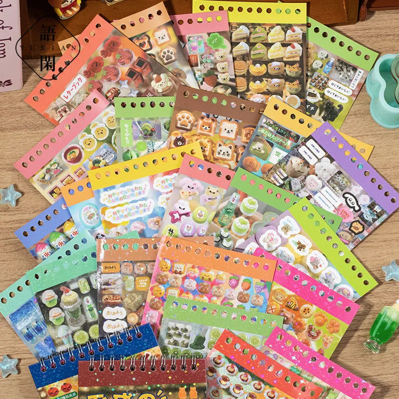 48 sheets Japanese Retro Y2K Decorative Stickers Phone Case Laptop Kpop Photocard Scrapbooking Sticker Book Kids Gift Stationery (ONLINE ORDER ONLY)