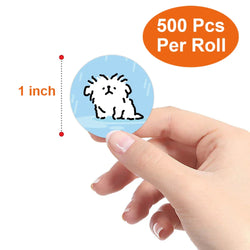 New  Sticker  Dog Cat Kids Reward Sticker Yellow Labels Happy Animal dog   Sticker Kids Toys School Teacher Student Stationery (Online Order Only)