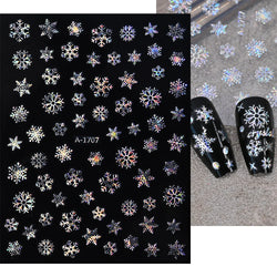 3D Snowflake Nail Art Decals Sliver Bronzing 3D Christmas Nail Art Decoration Self Adhesive Winter Christmas New Year Slides Y2K (ONLINE ORDER ONLY)